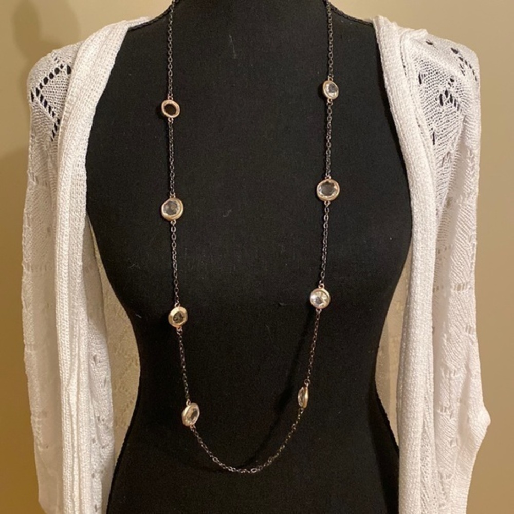 🖤💛🤍 Beautiful Long Statement Necklace